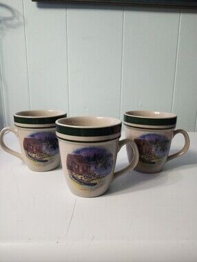 3- Cabela's Folk Craft " The Cabin" Mugs